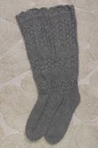 Pointelle Knit Slouch Socks Grey